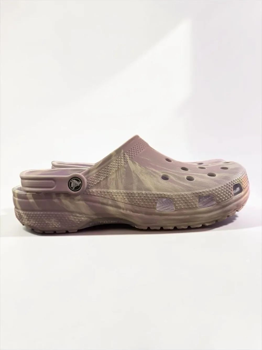 Crocs Marbled Tie Dye Swirl Slip On Lavender Clogs 11